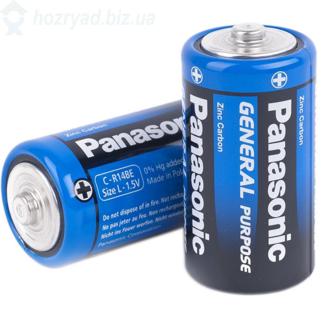 ��������� Panasonic General Purpose D Zinc-Carbon, 2��. (R20BER/2P)