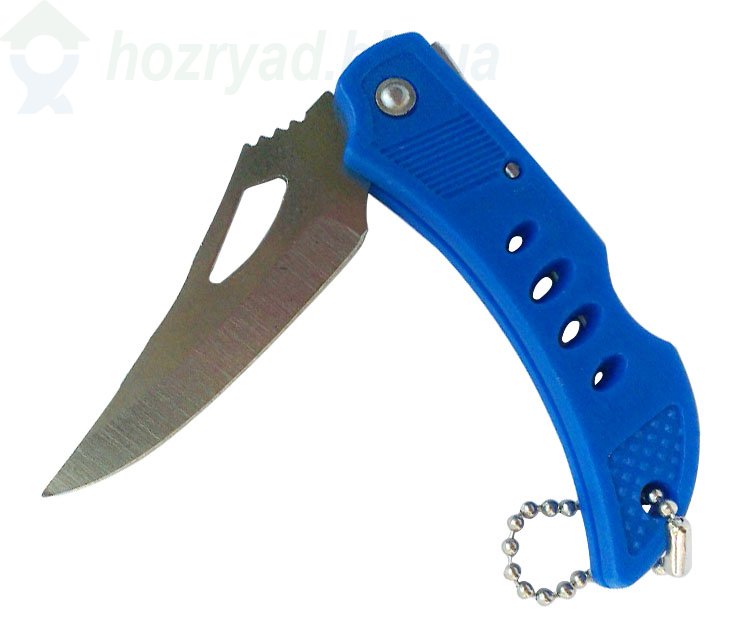 Нож брелок синий складной 135х60